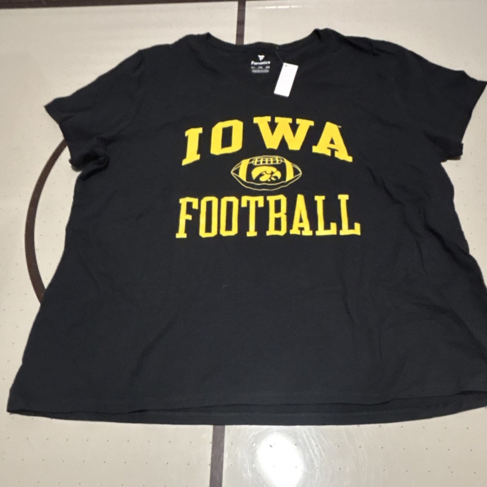 Fanatics Iowa Hawkeyes Football Shirt Black Yellow 2XL Officially Licensed